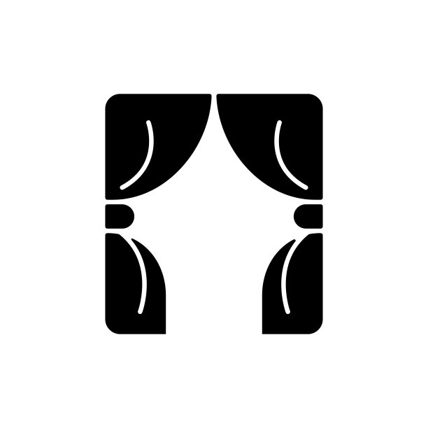 窗帘黑色字形图标图片下载