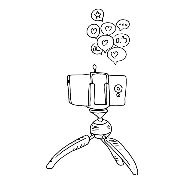 视频博客记录使用移动和三脚架图片下载