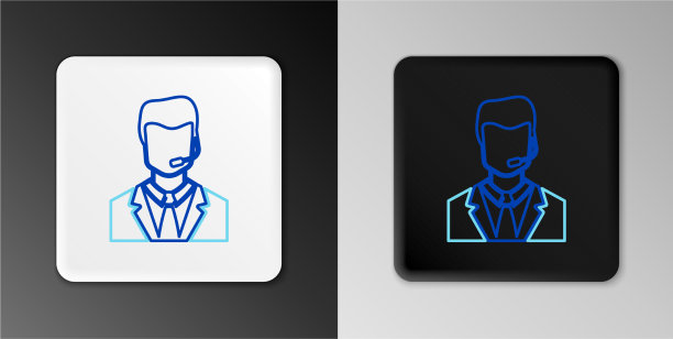 线路员戴着一个灰色的耳机图标图片下载