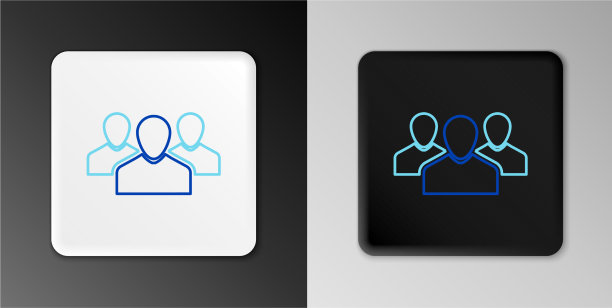 线用户组图标隔离在灰色背景图片下载