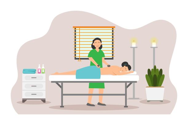 一个女人在做石头水疗图片下载