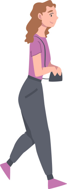 行走的女人人物向前一步图片下载