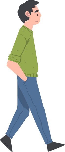 手插在口袋里的行走人物图片下载