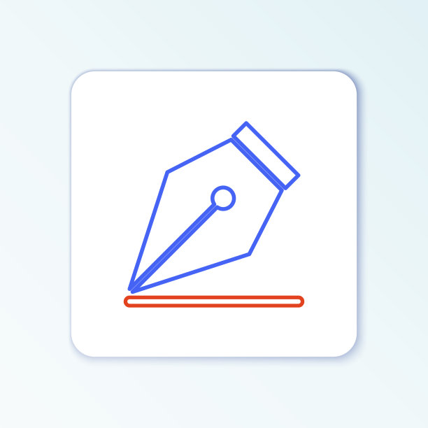 线自来水笔笔尖图标孤立在白色图片下载