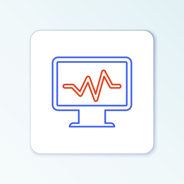 在电脑显示器上画上心电图图标图片下载