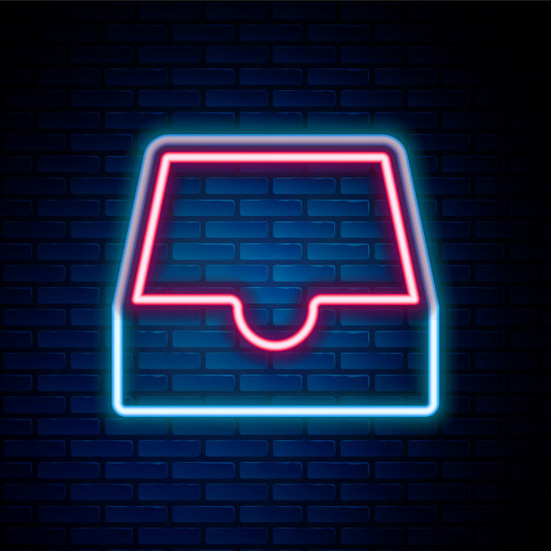 发光霓虹线社交媒体收件箱图标孤立图片下载