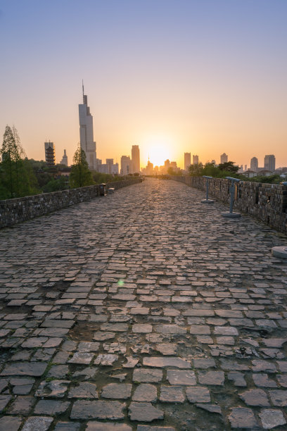 中国江苏南京玄武湖公园的园林和复古建筑图片下载