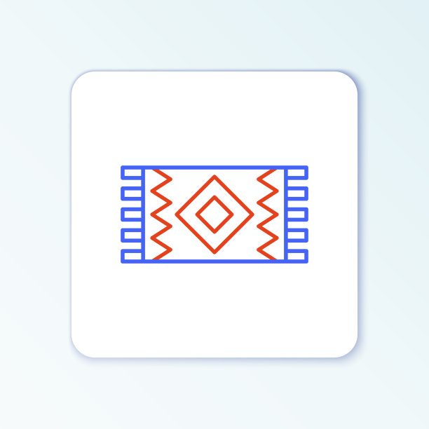 线墨西哥地毯图标孤立在白色图片下载