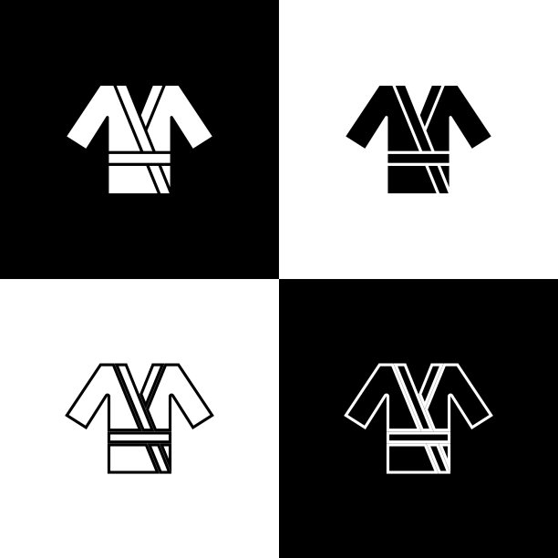 设置日本传统服装和服图标图片下载