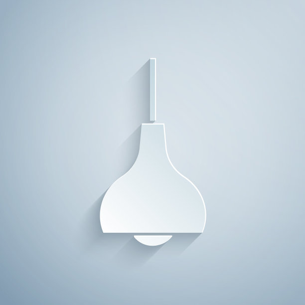 剪纸灯挂在灰色孤立图标图片下载