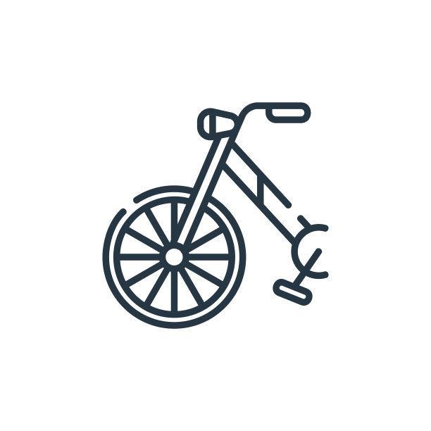自行车图标向量来自公共交通概念。细线插图的自行车可编辑的笔触。自行车线性标志用于web和移动应用程序，标志，印刷媒体。图片下载
