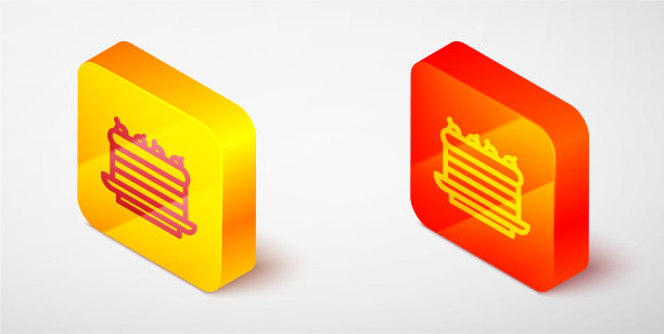 等距线蛋糕图标孤立在灰色图片下载