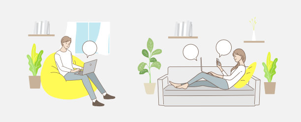 一组自由职业者在笔记本电脑上工作，笔记本电脑或电脑在家里。图片下载