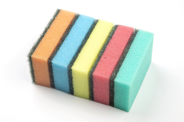 洗盘子用的彩色毛巾。清洗和清洁图片下载