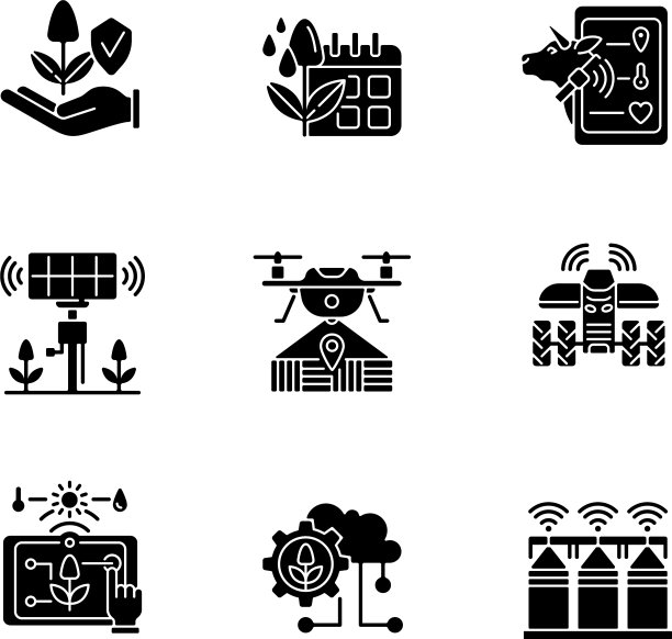 创新科技黑色象形文字图标设置图片下载