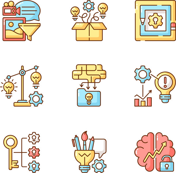 创意思维RGB颜色图标集图片下载