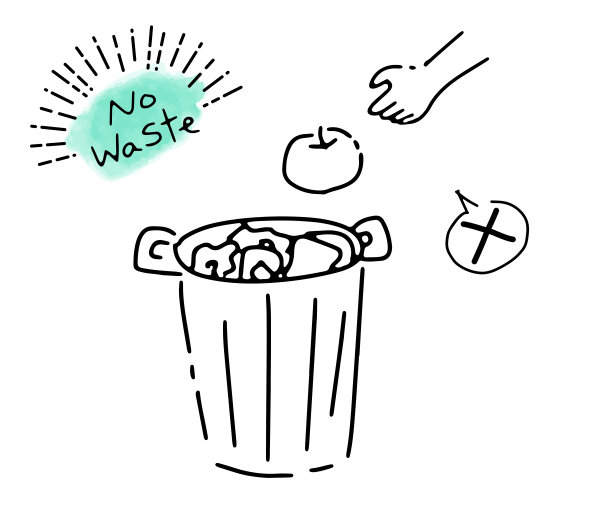 没有浪费食物的可持续生活的例证图片下载