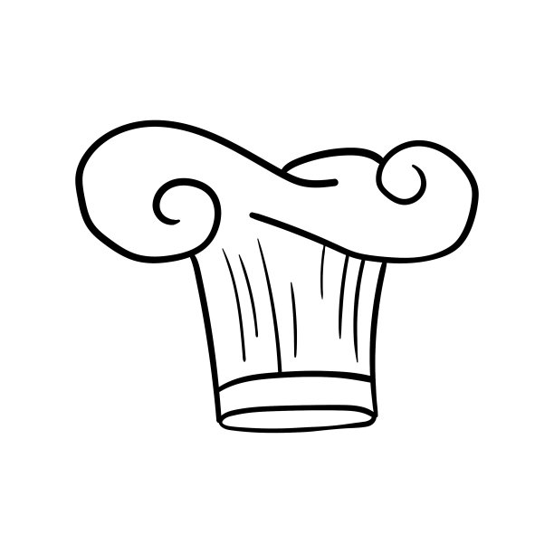 厨师帽或厨师帽在大纲素描卡通图片下载