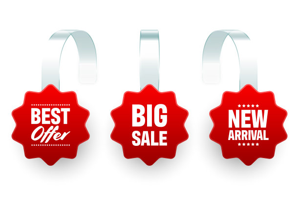 超市促销摆动孤立在白色背景。货架广告的现实摆动模板。带有广告文字的销售或折扣标签。特价价签。矢量图图片下载