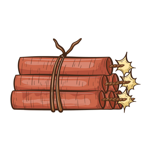 矢量孤立的轮廓插图上的白色背景。一束红色炸药或炸药的涂鸦图像。卡通牛仔属性的西方世界。图片下载