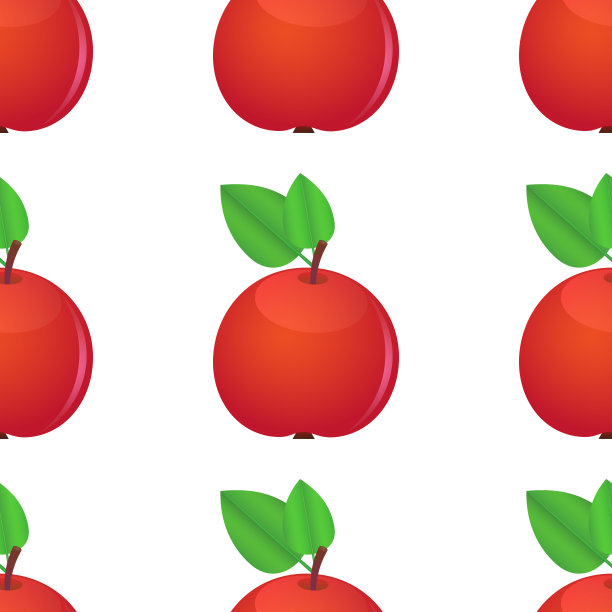 矢量图形无缝模式与红苹果图片下载