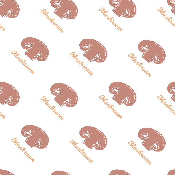 鲜嫩美味的纽扣蘑菇图形无缝衔接图片下载