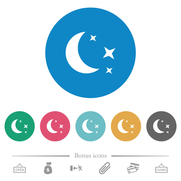 月夜平圆图标图片下载