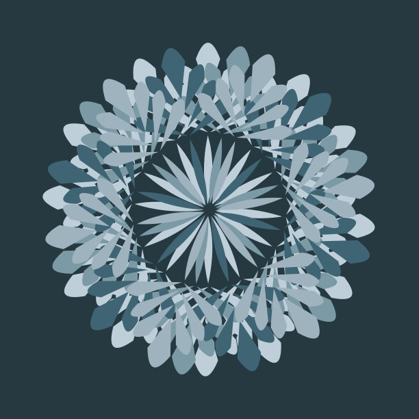 蓝色的雪花。美丽的冬季模板，为冬季假期。印在明信片上，装饰枕头上，衣服上。矢量插图。图片下载