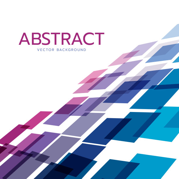 抽象几何背景与蓝色和紫色瓷砖尖锐层带矢量设计图片下载