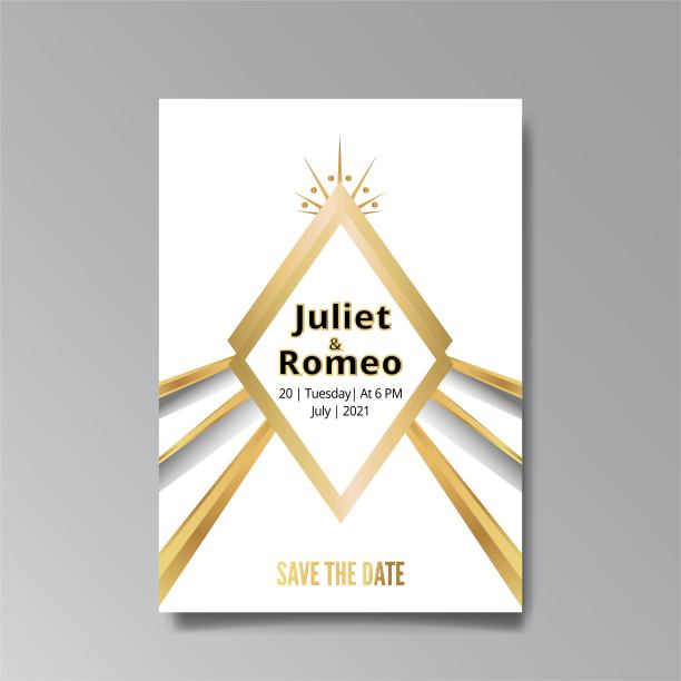 装饰艺术，新艺术婚礼请柬，金色，白色浅米色奢华优雅复古风格。图片下载