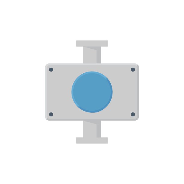 旋转叶片泵矢量图标设计。水，油，食物和饮料。图片下载