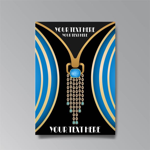 装饰艺术与结婚戒指邀请，金色，白色浅米色豪华优雅复古风格图片下载