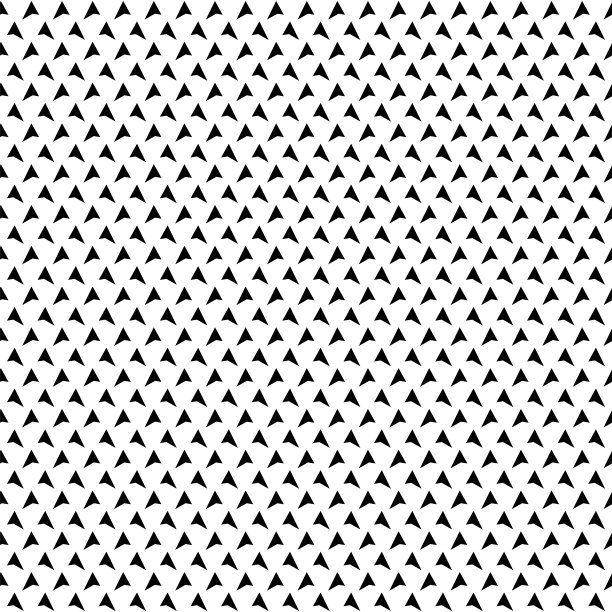白色背景上的黑色三角形抽象装饰。几何无缝纹理。图片下载
