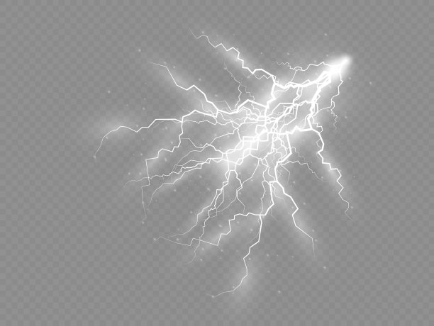 一套拉链，雷雨和效果闪电。图片下载