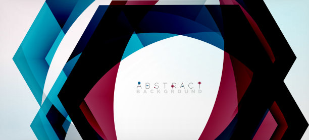 矢量彩色六边形几何抽象背景图片下载