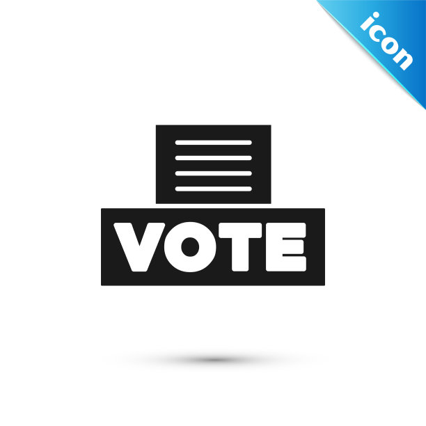 带有信封图标的灰色投票箱或投票箱图片下载