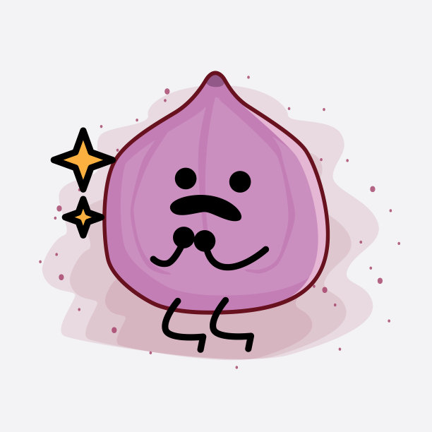 可爱的无花果水果吉祥物人物图片下载