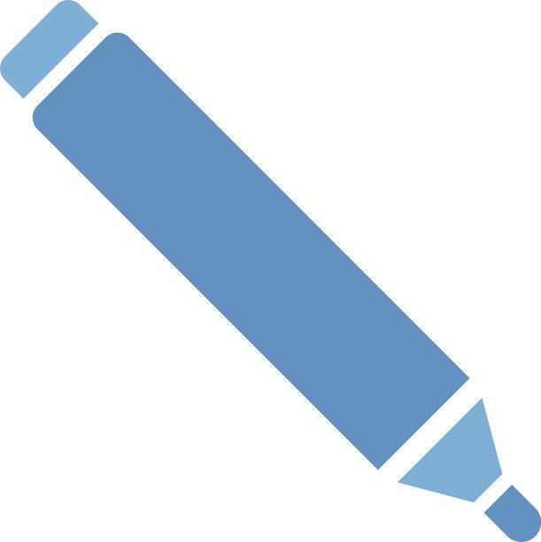 白色背景上的蓝色记号笔图片下载