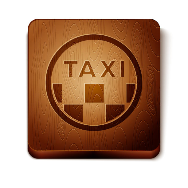 棕色出租车roicon孤立在白色图片下载