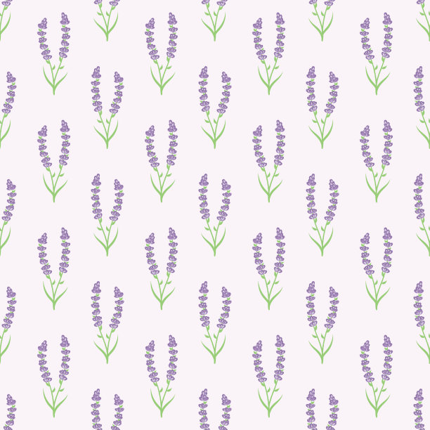 可爱的薰衣草花无缝重复图案图片下载