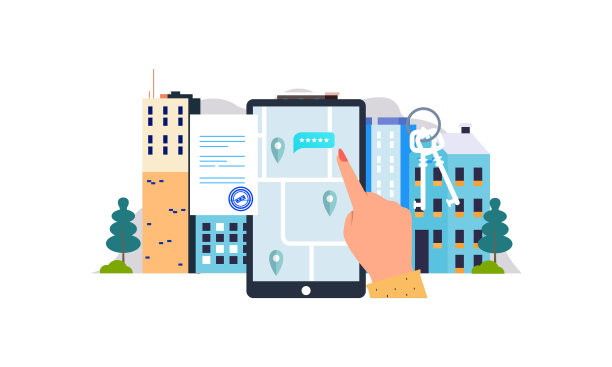 平面设计房地产搜索与平板电脑图片下载