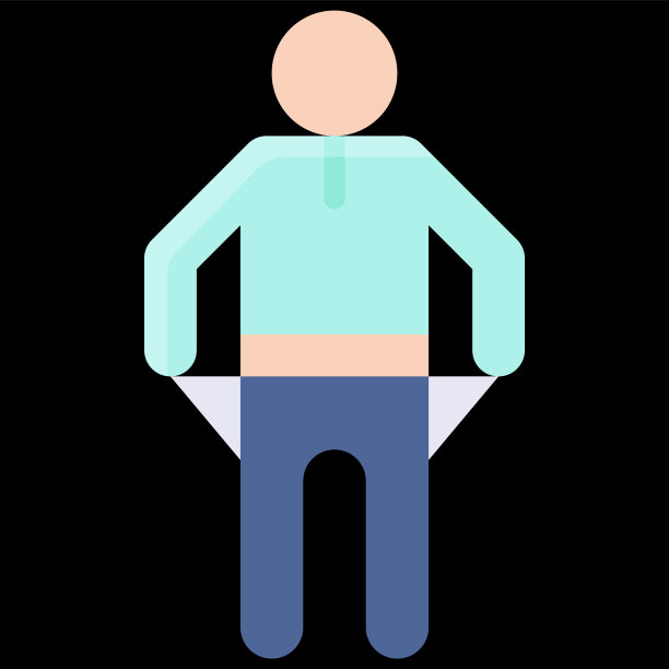 与破产有关的空口袋图标图片下载