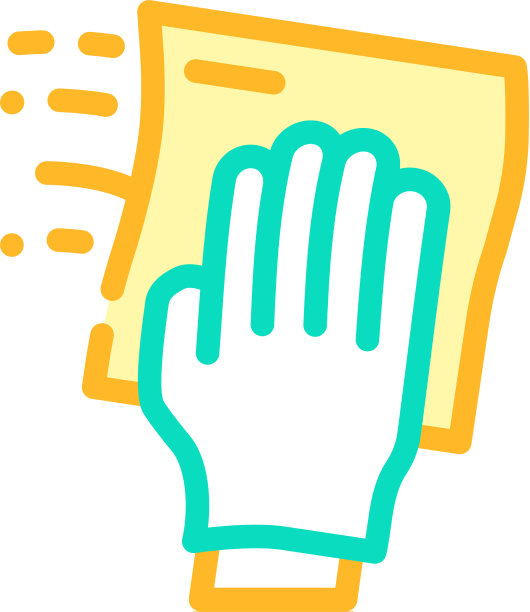 用超细纤维彩色图标擦拭灰尘图片下载