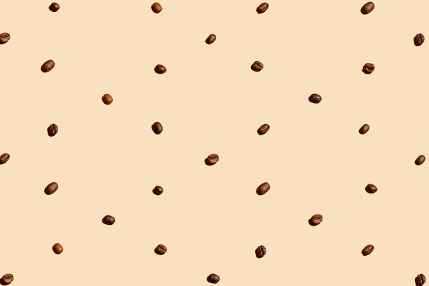 粉彩背景上的咖啡豆组织形成纹理。图片下载