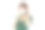白人背景的年轻亚洲少女。亚洲妇女佩戴医用口罩，预防冠状病毒(Covid-19)。休闲亚洲女人穿绿色t恤在白色的背景。图片下载
