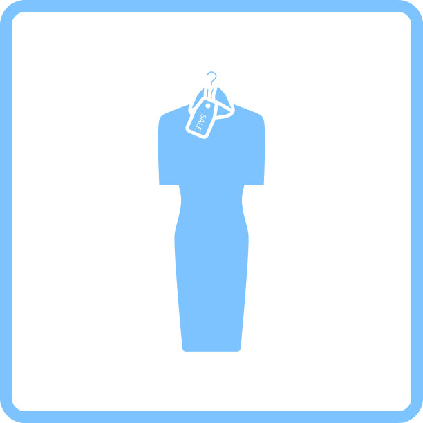 在衣架上穿有销售标签图标的衣服图片下载
