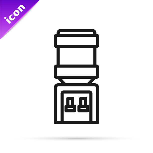 黑线水冷却器为办公室和家庭图标图片下载