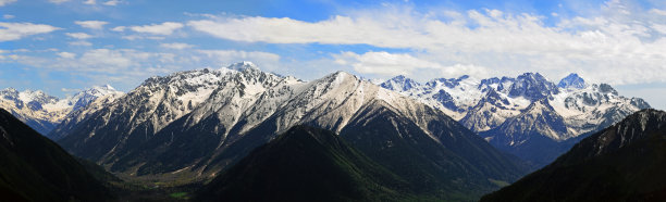 全景高加索山脉。图片下载