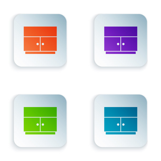 彩色衣柜图标孤立在白色背景图片下载