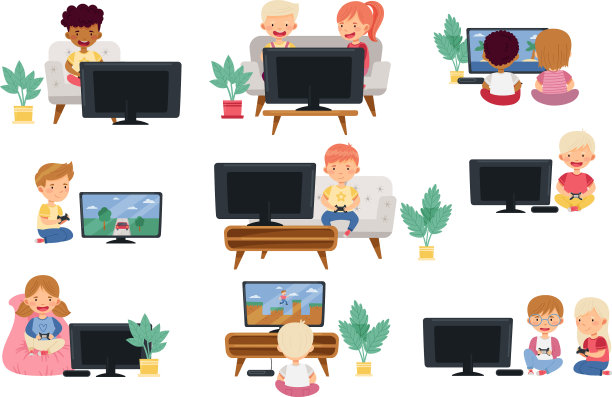 小孩子拿着游戏手柄玩视频图片下载